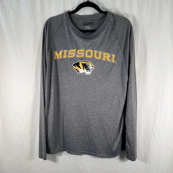 Majestic Other - Missouri Tigers Shirt Men's Large Grey Long Sleeve Crew Neck Pullover